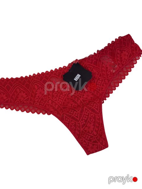 Qadınlar üçün strinqlər 2523, qırmızı, güpür, ölçü S — Bakı