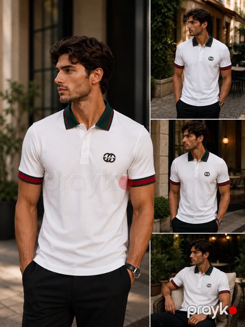 Kişilər üçün polo 2459225, ağ, parça, ölçü XL — Bakı