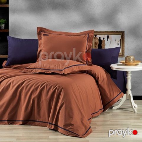Yataq dəsti Altınbaşak Creaforse Ramsey Cinnamon yorğan üzü 200x220 sm, mələfə 240x260 sm, yastıq üzü 50x70 sm, ikinəfərlik, pambıq, rəngbərəng — Bakı