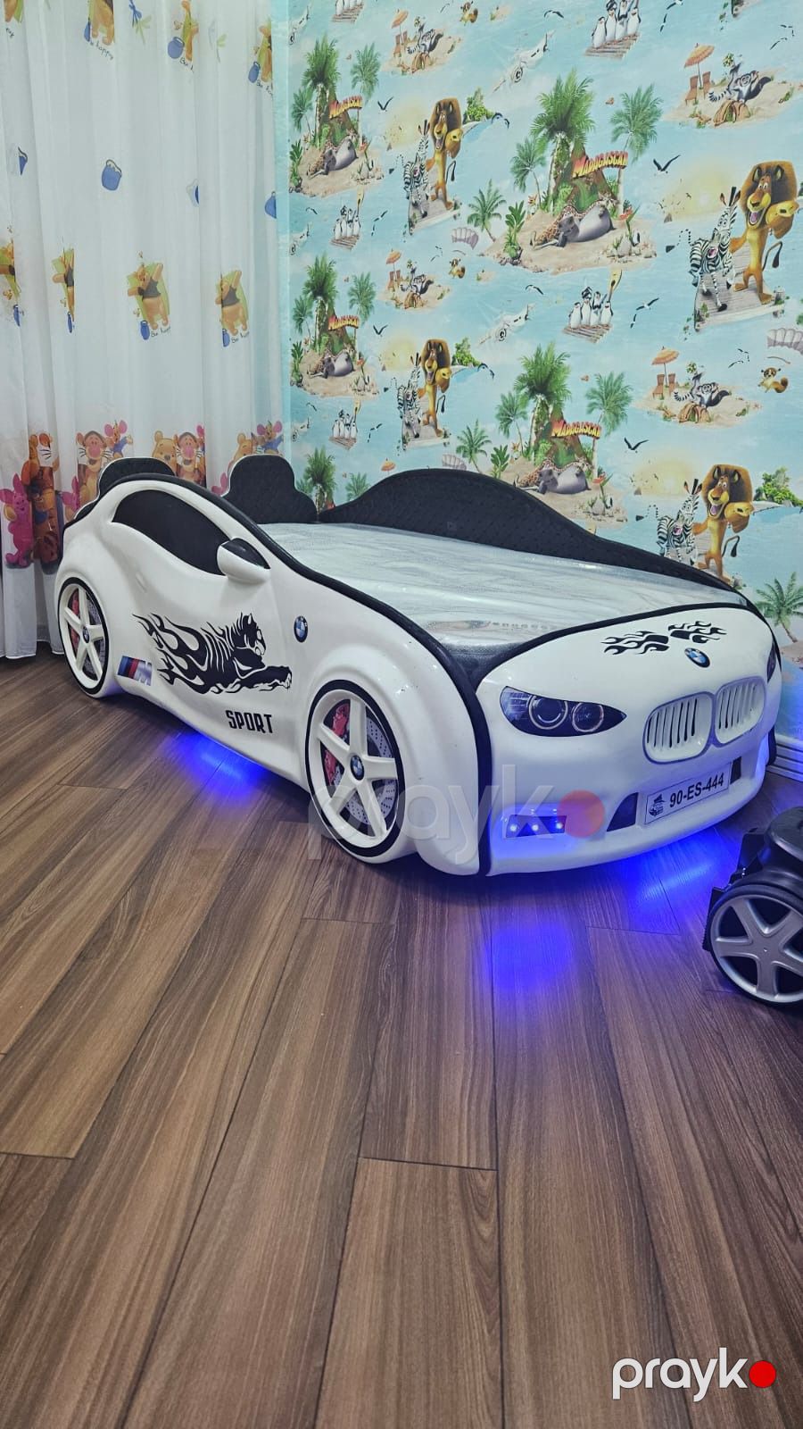 Uşaq çarpayısı 3D maşın formasında — Uşaq mebeli dəstləri, Bakı (14)
