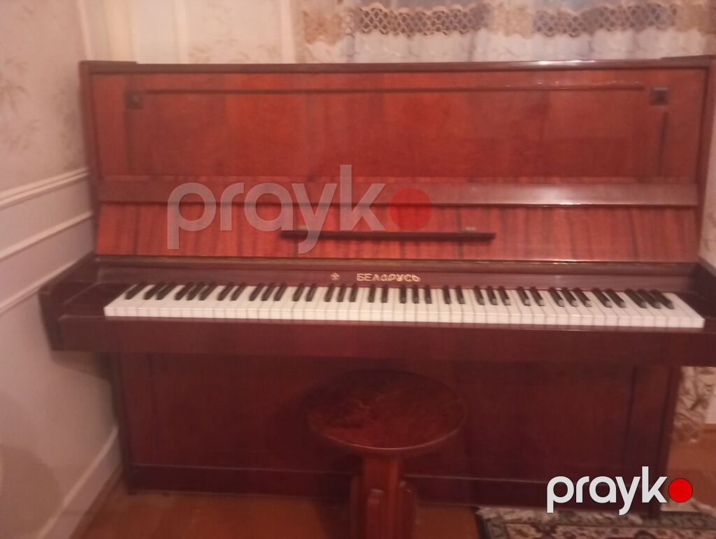 “Belarus” vertikal piano - Korpus: tünd qırmızı/qoz rəngli taxta — Pianino və digər klaviş alətləri, Bakı (2)