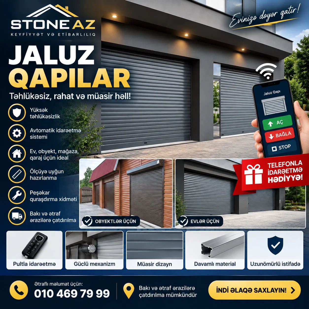Jaluz qapı Stone Az avtomatik qaraj qapısı — Bakı