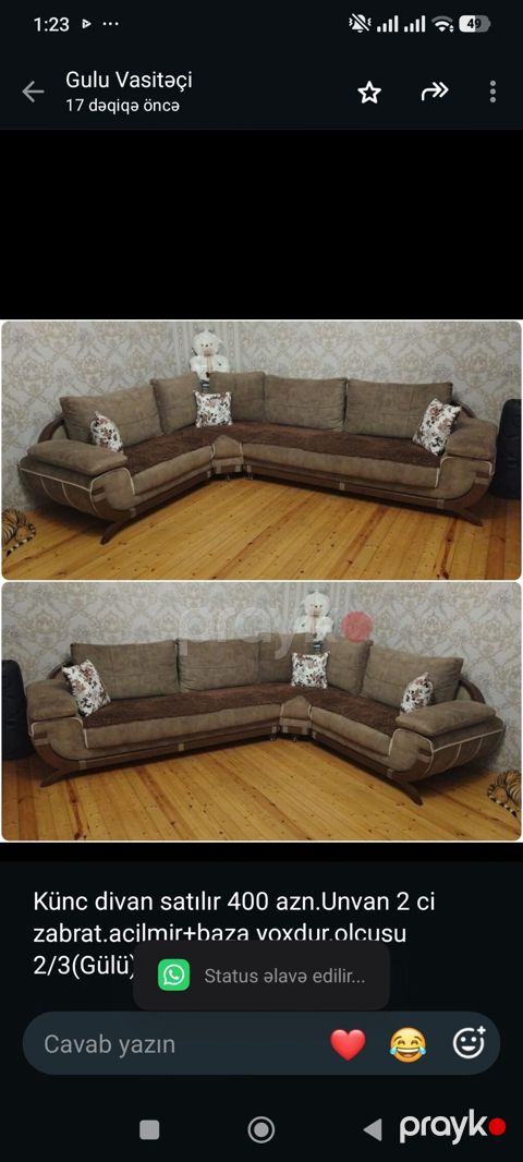 Künc divan satılır 400 azn.Unvan 2 ci zabrat.acilmir+baza — Bakı
