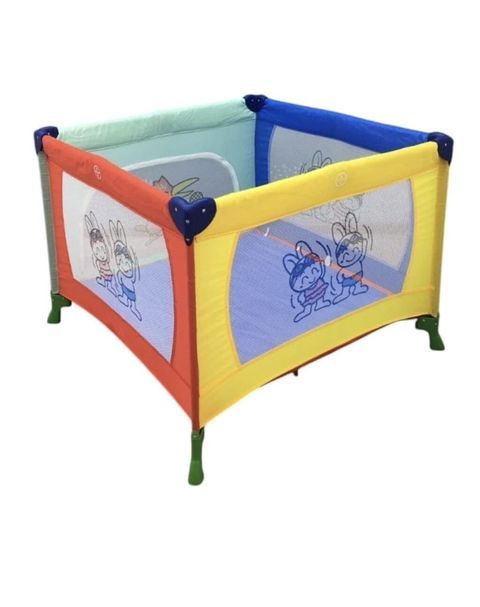 Uşaq oyun manqası / playpen - Rəngarəng dizayn: sarı, mavi, narıncı — Manejlər