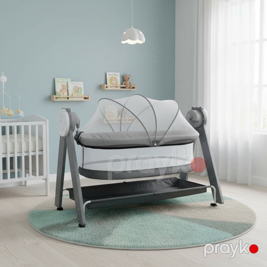 Beşik Beşik 6, haki, metal konstruksiya, 60x110 sm, yüksək keyfiyyətli tekstil və pambıq - prm_kk35 — Mallar, Bakı (3)