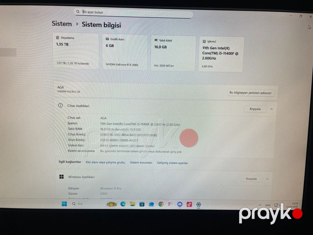 Gaming PC İ5 11 ci nəsil Rtx 2060 — Masaüstü kompüterlər, Saatlı (3)