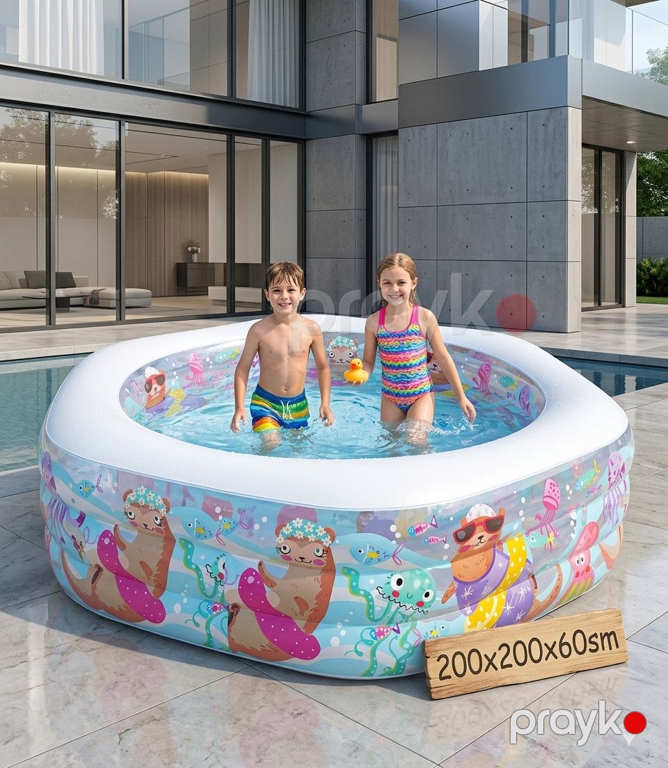 Şişmə hovuz Xiale, 200x200x60, ağ, 700 l — Hovuzlar, Bakı (2)