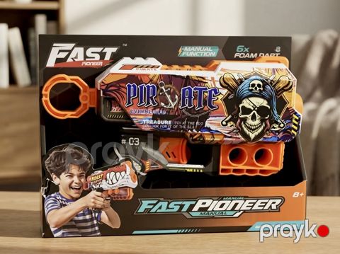 Oyuncaq tapança Fast Pioneer, Manual Pirate Series Soft Bullet Blaster MK806, Atəş açır, 8+, Rəngbərəng — Bakı