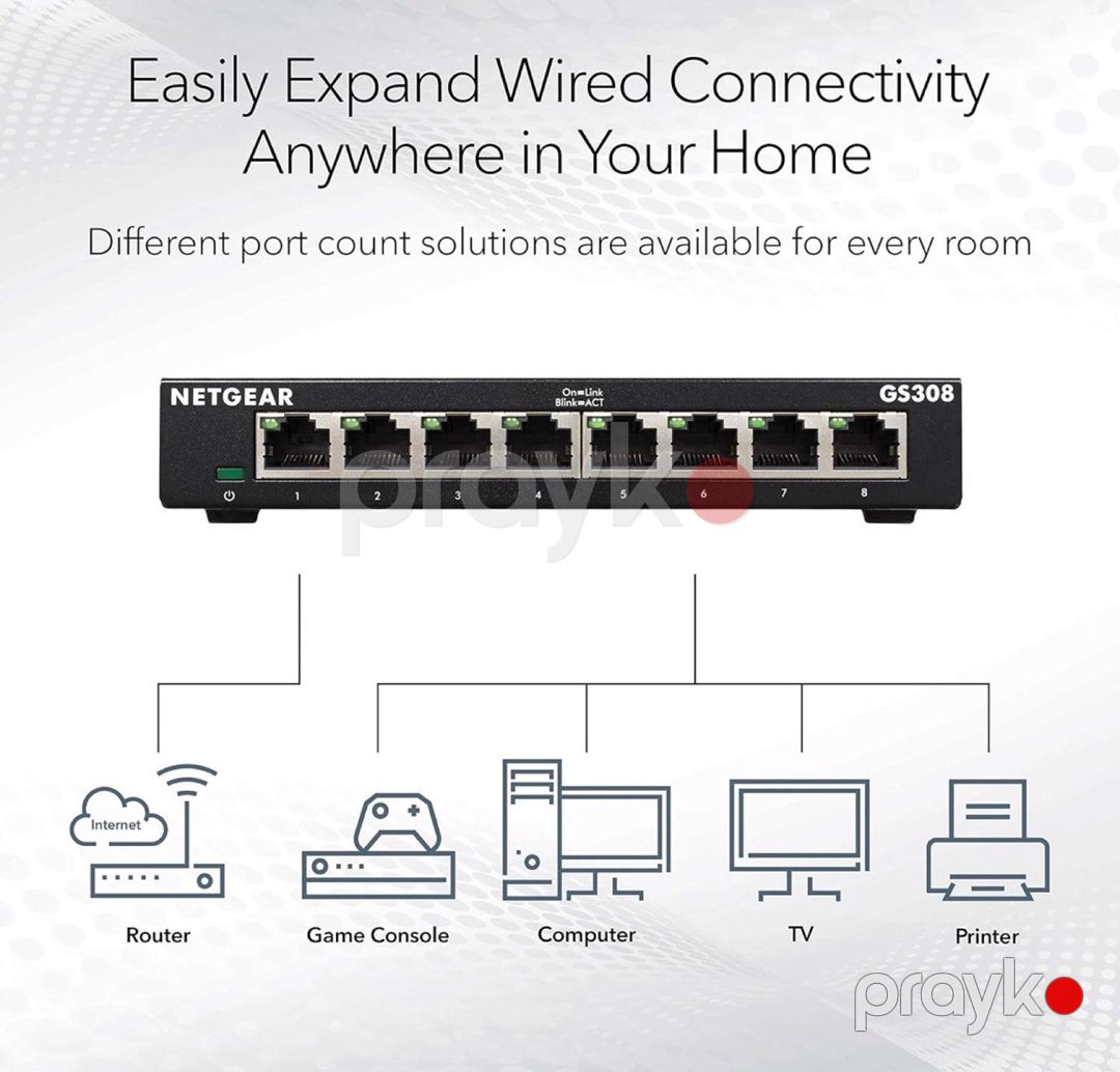 Netgear 8-Port Gigabit Ethernet Unmanaged Network — Şəbəkə və server avadanlığı, Bakı (2)