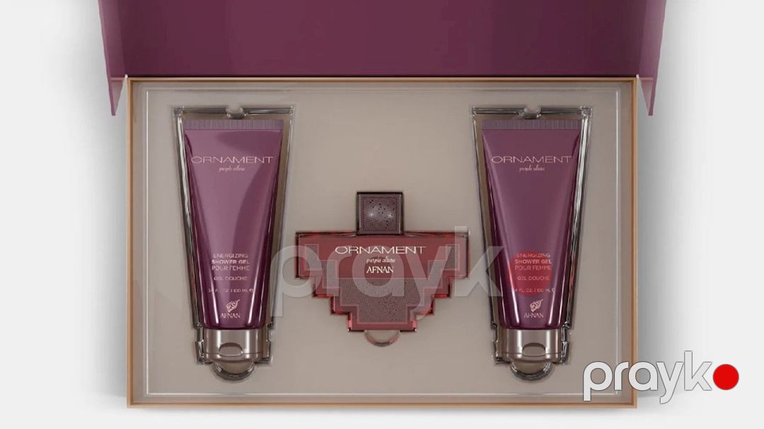 Afnan Ornament Purple uniseks ətir dəsti (ətir suyu 100 ml + duş geli 100 ml + bədən üçün losyon 100 ml) — Mallar, Bakı (2)