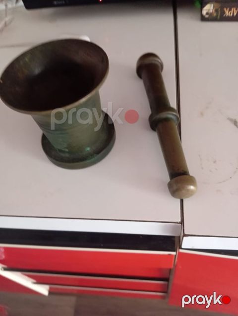Pirinc dibək və bağa (havan və tokmak) - Material: bərk pirinc/bronza — Bakı