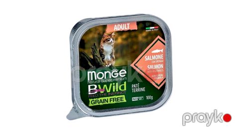 Pişiklər üçün paştet Adult Monge Bwild 12881, qızılbalıq ilə, 100 q — Bakı