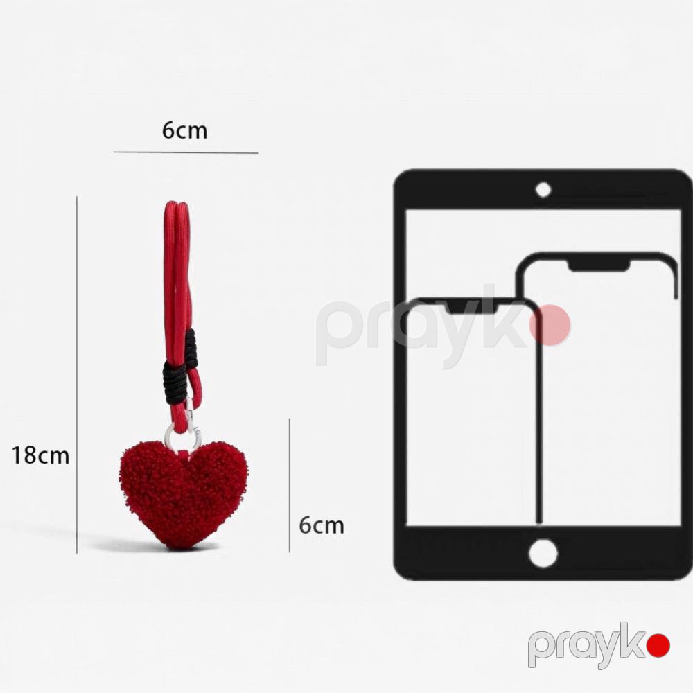 Mobil telefon üçün asma bəzək, tünd qırmızı, poliefir lif, 180 mm — Mallar, Bakı (2)
