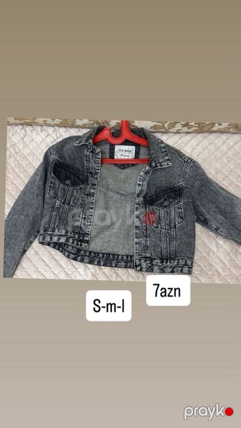 Qadınlar üçün qısa denim cins gödəkçə. - Rəng: tünd boz/stone-wash — Fatmayı
