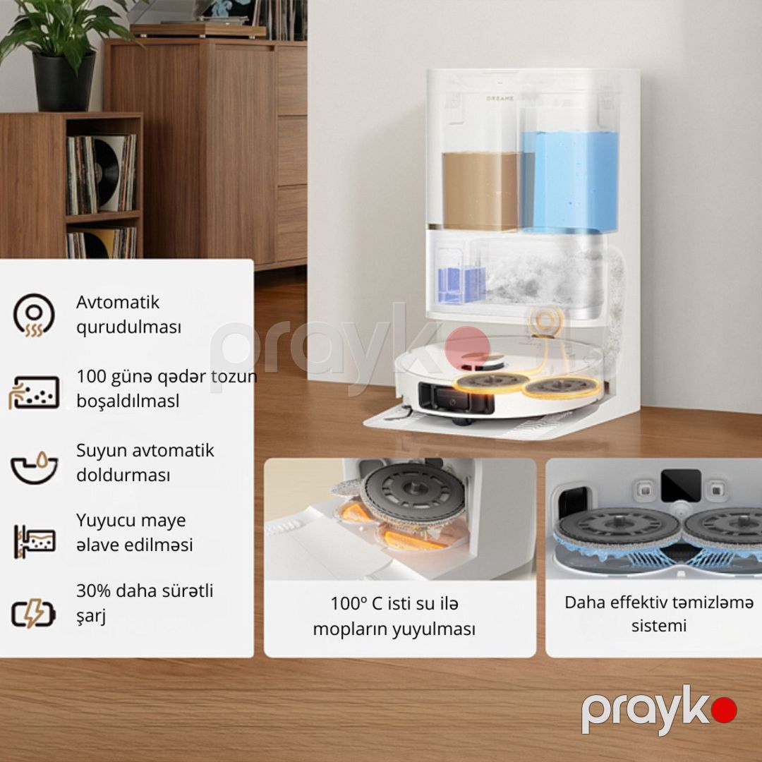 Robot-tozsoran Dreame L50 Ultra AE Qara — Ev texnikası, Bakı (3)