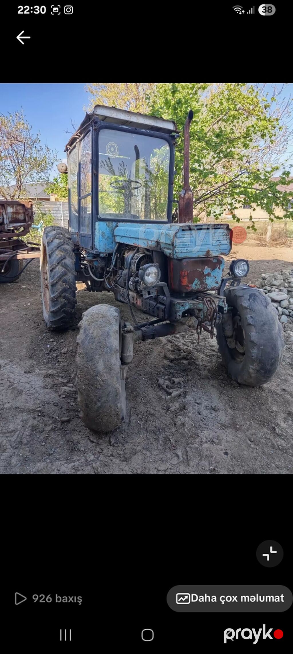 Traktor t 28 tipli, kabinəli, mavi rəng. - Ön-arka təkər — Traktorlar, Bakı (2)