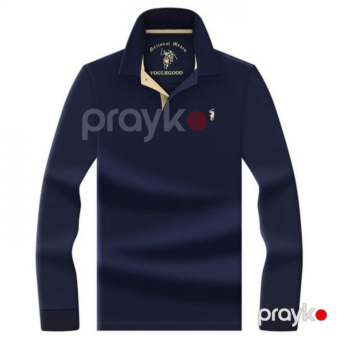 Kişilər üçün polo 58-1353, göy, pambıq/elastan, ölçü L — Mallar, Bakı (2)