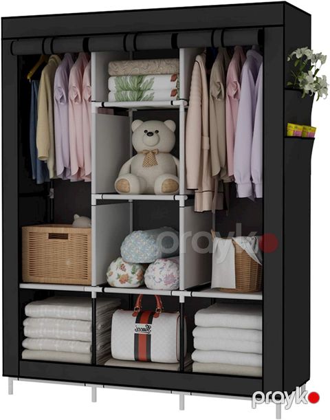 Portativ şkaf Storage Wardrobe 88130, qara — Bakı