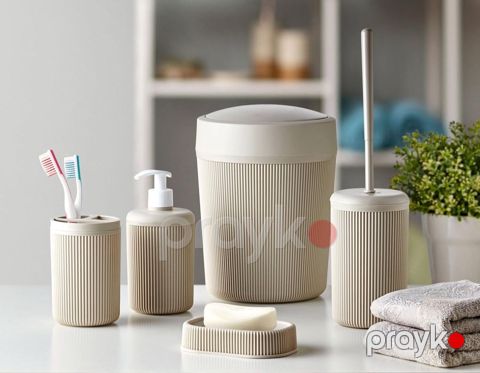 Hamam otağı dəsti, plastik, bej, 5 parça — Bakı