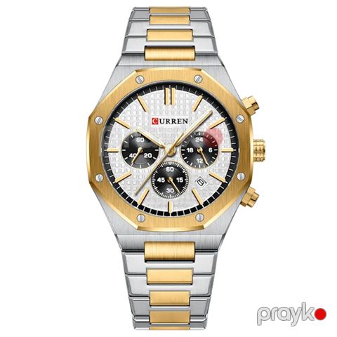 Kişi qol saatı Curren C 8440 Silver Gold White — Bakı
