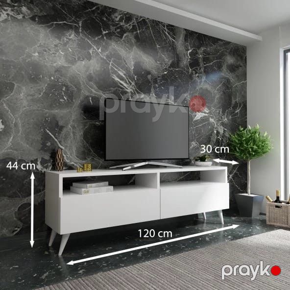Tv üçün tumba mv_13900100, Ldsp, ağ, 120x30x44 sm — Mallar, Bakı (3)