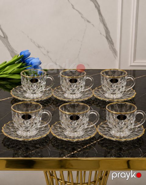 Çay servizi Crystal Gallery, 300 ml, şüşə, 6 nəfəlik, 12 əşya — Bakı