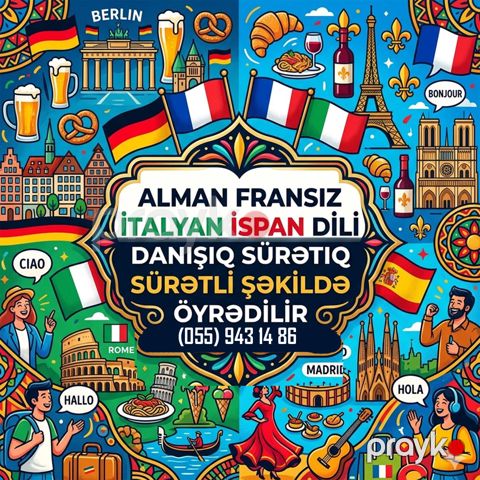Alman İtalyan İspan Fransız dili kursları — Bakı
