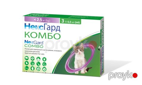 NexGard Combo Pişiklər üçün Antiparazitik Damcılar 0-2.5 kq, 3 x 0.3 ml (1 ədəd) — Bakı