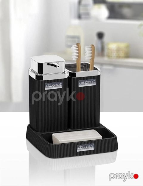 Hamam otağı dəsti 14066615, plastik, qara, 3 əşya — Bakı