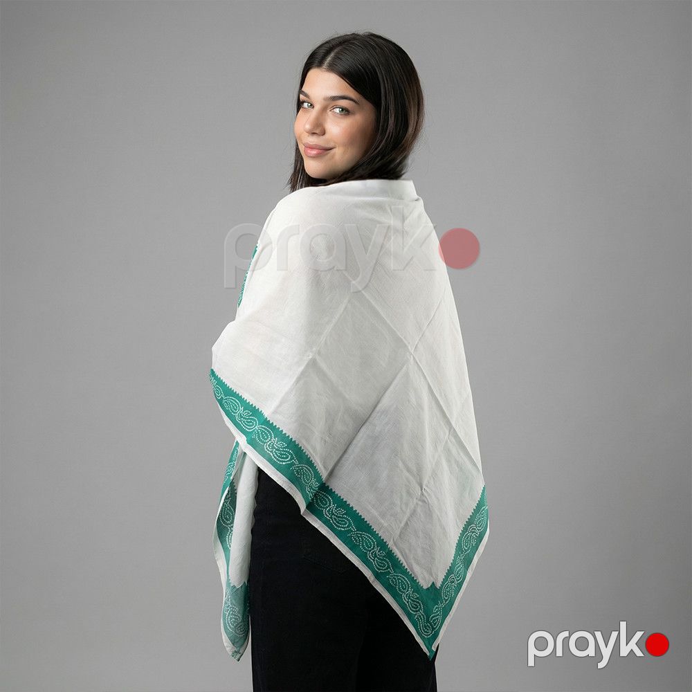 Kəlağayı Süsən S858, ipək, ağ, 150x150 sm — Mallar, Bakı (2)