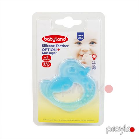 Diş oyuncağı Baby Land, körpələr üçün, ördək fiqurlu, mavi — Bakı