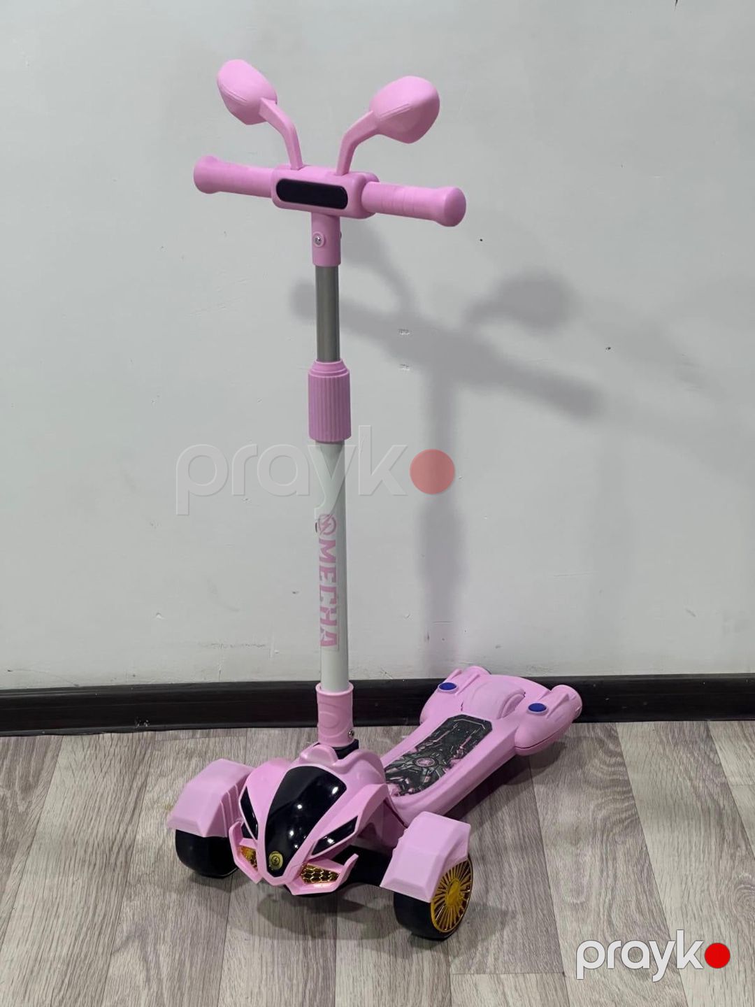 Uşaqlar üçün skuter Vıpsco 3 təkər, LED işıqlı təkərlər, Bluetooth, tüstü funksiyası, çəhrayı, 2-7 yaş — Mallar, Bakı (2)