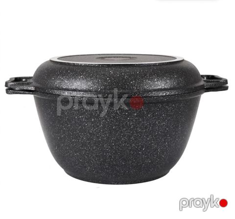 Qazan Kukmara 3000 ml Qranit Qara CMP — Bakı