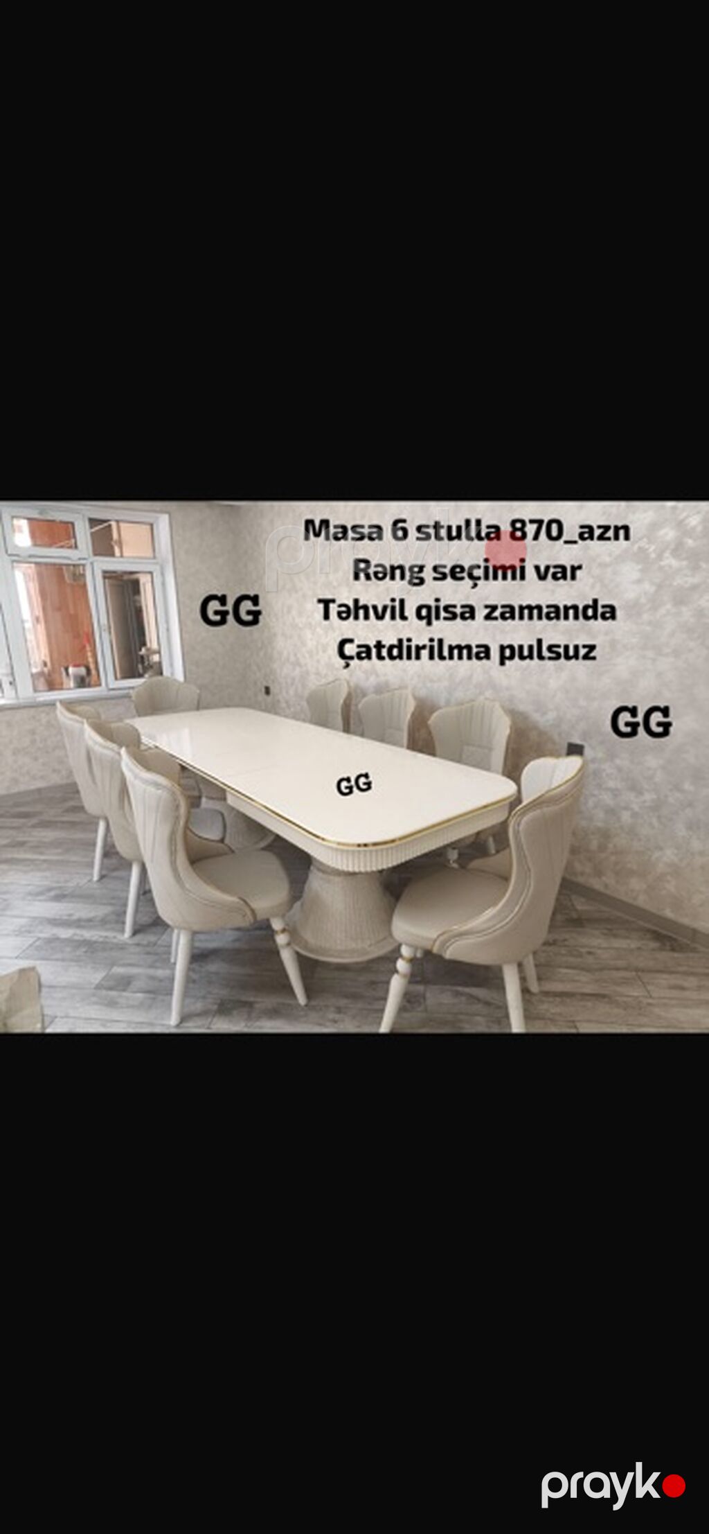 Masa–stul dəstləri 1) Dəst 1: - Masa 6 stul ilə – 580 AZN - Masanın — Masalar və stullar, Bakı (2)