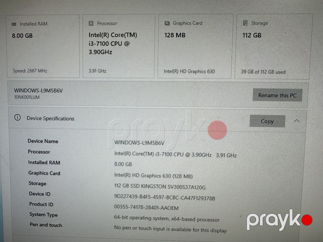 Lenovo V520 / i3-7100 / 8GB DDR4 / 120GB SSD — Masaüstü kompüterlər, Bakı (3)
