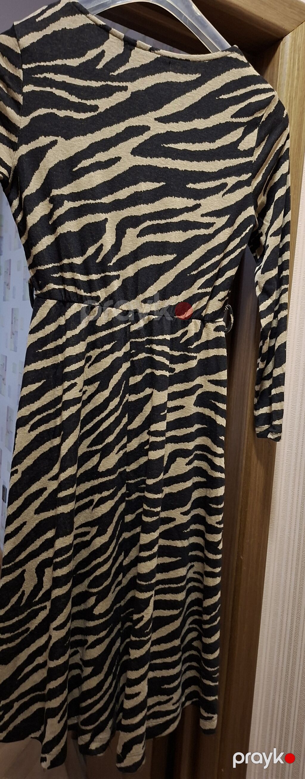 Zebra naxışlı uzun don - Brend: Samdan - Rəng: Qara-bej zebra print — Gündəlik paltarlar, Bakı (2)