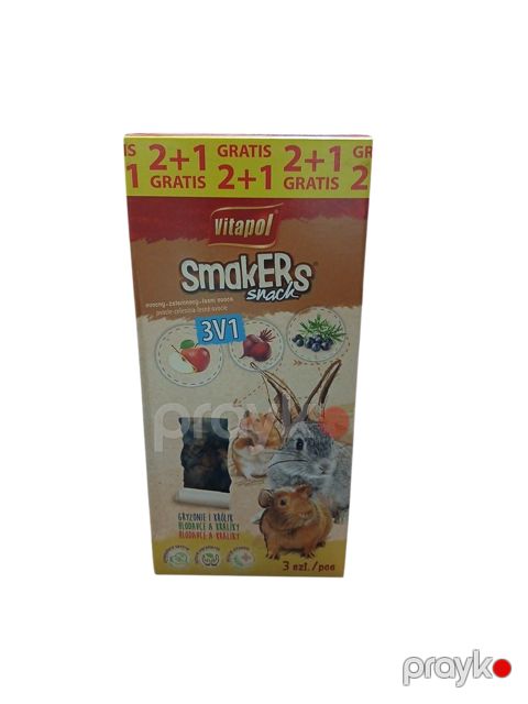 Sneklər Vitapol Smakers gəmiricilər üçün, tərəvəzlər, keçibuynuzu meyvələri və meyvələrlə, 135 q — Bakı