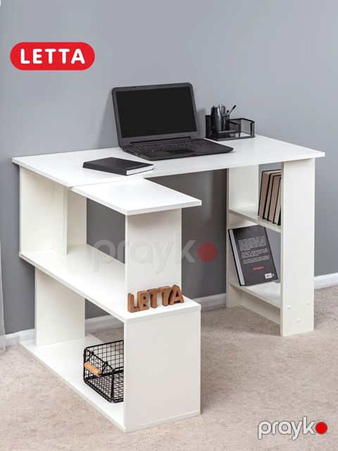 Kompüter masası Letta Ldsp, ağ, 62х40х110 sm — Bakı
