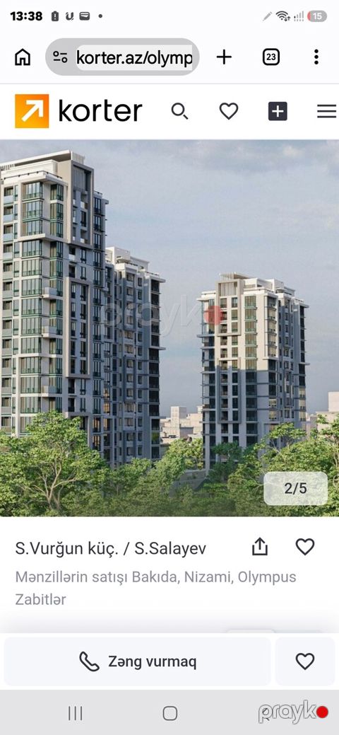 11-otaqlı yeni tikili, Nəsimi r., 35.7 m² — Bakı
