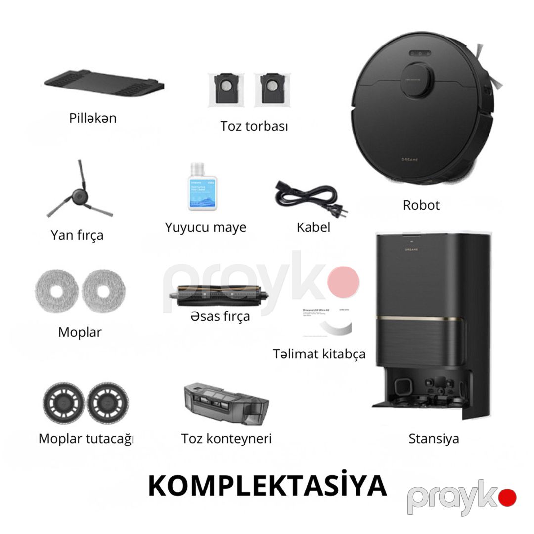 Robot-tozsoran Dreame L50 Ultra AE Qara — Ev texnikası, Bakı (7)