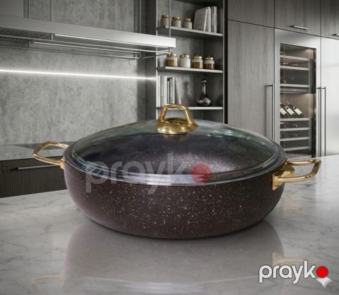 Tava Sultanlı AA-771891, qranit, qara/qızılı, 32 sm, iki qulp — Bakı