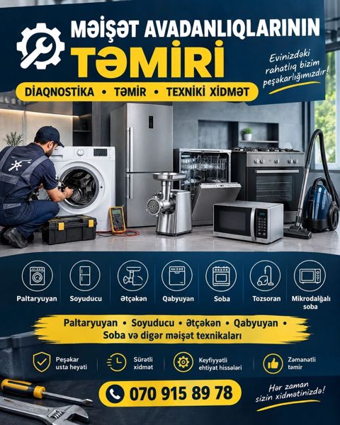 Təmir, Tozsoranlar, Diaqnostika, Zəmanətlə — Ev Alətləri Təmir və Quraşdırılması — Digərləri
