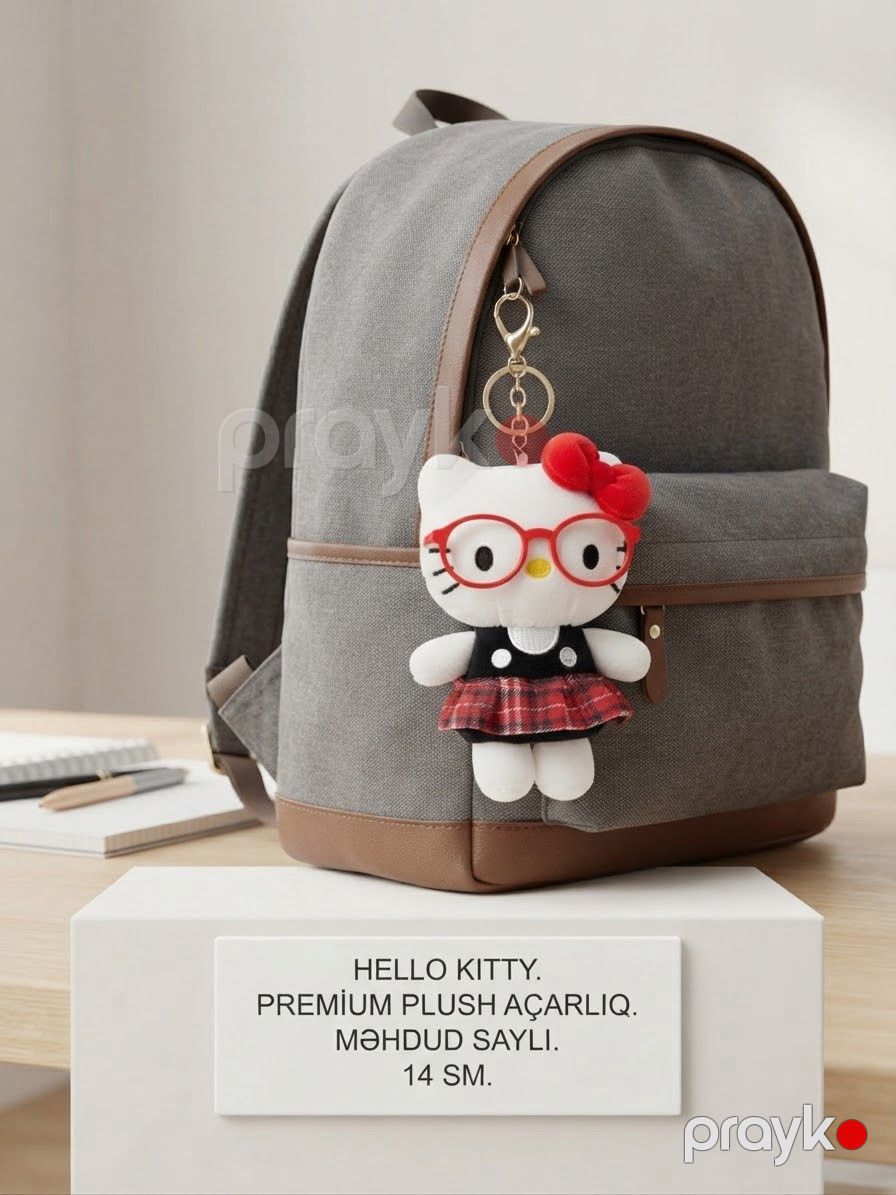 Brelok Hello Kitty, peluş., ağ, 14 sm — Mallar, Bakı (2)