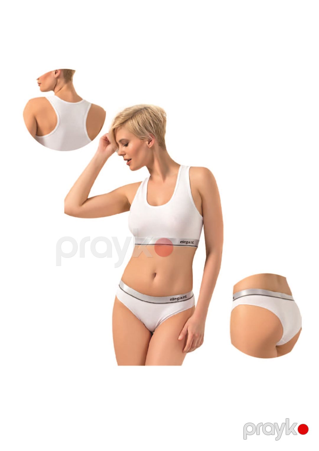 Qadlnlar üçün top və tuman Elegant, ağ, modal/pambıq/elastan, ölçü XL — Mallar, Bakı (2)