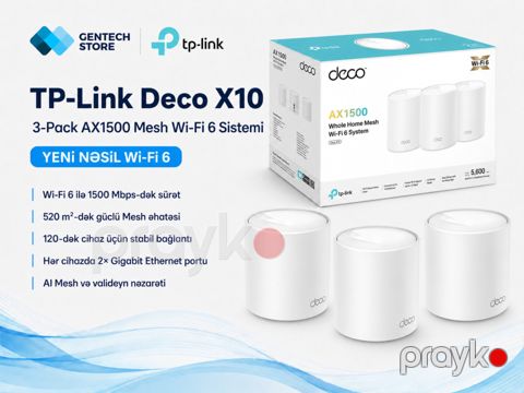 TP-Link Deco X10 (3 Pack) Mesh System — Bakı