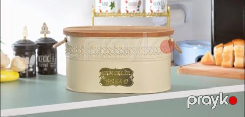 Çörək qabı, taxta qapaqlı, ip tutacaqlı, metal, qara, 32 sm - cat_30 — Bakı