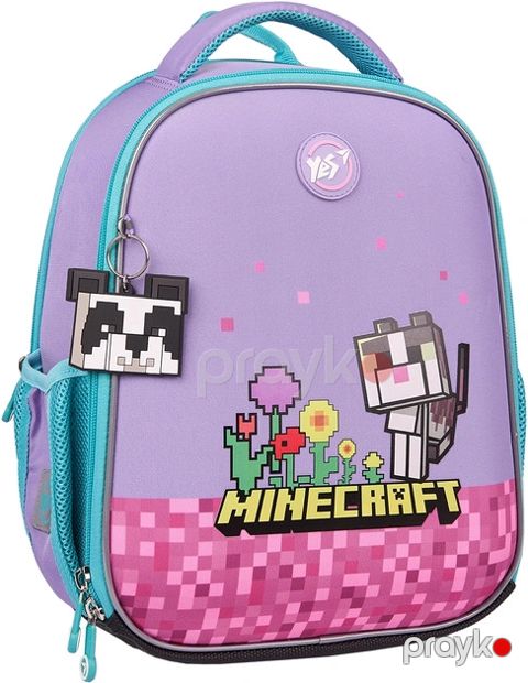 Məktəbli bel çantası Yes H-100 Minecraft Pinky, EVA/polyester, 37x30x18 sm, yasəməni — Bakı