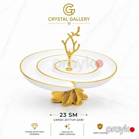 Çərəz qabı Crystal Gallery, 23 sm, 800 ml, Keramika — Bakı