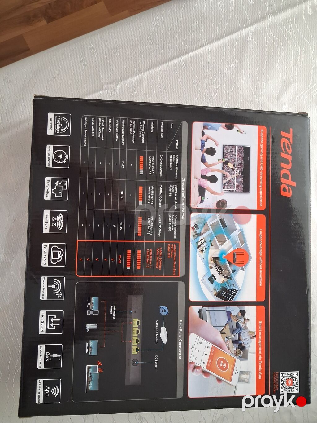 Tenda AC6 AC1200 Smart Dual Band Wi‑Fi Router Xüsusiyyətlər: - İkili — Şəbəkə və server avadanlığı, Sumqayıt (2)