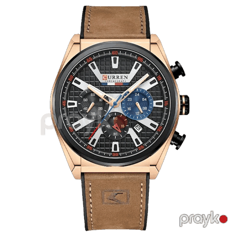Kişi qol saatı Curren 8392 Black Rose Gold Chocolatte — Bakı